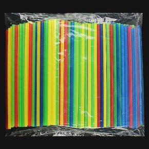 일자빨대 6mm 500개 색상혼합