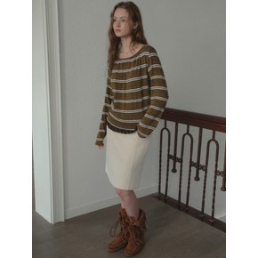 [단독]Wool Belted Midi Skirt_Cream(OB6SK18)