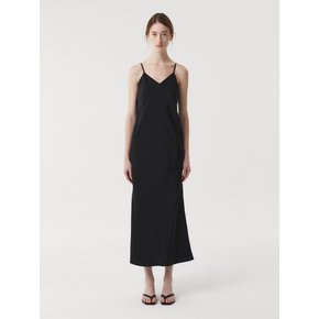 RAYON STRAP DRESS (BLACK)