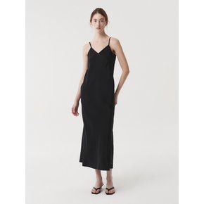 RAYON STRAP DRESS (BLACK)