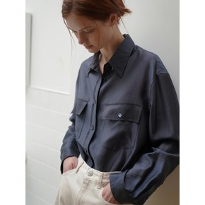 OVERSIZED SHEER SHIRT CLOUDY NAVY