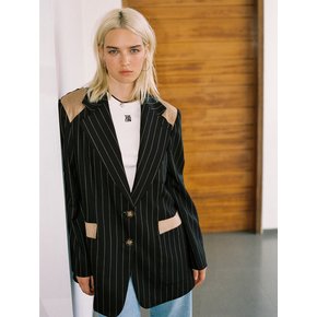 WESTERN OVERSIZED JACKET_BLACK STRIPE