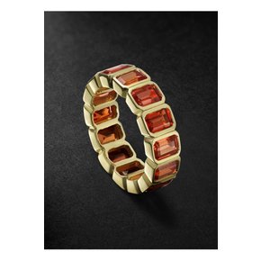 14-Karat Gold Orange Sapphire Eternity Ring 오렌지