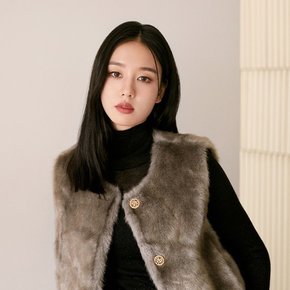 [온플] 셀렙샵 에디션 24FW FAUX밍크 버튼업 베스트