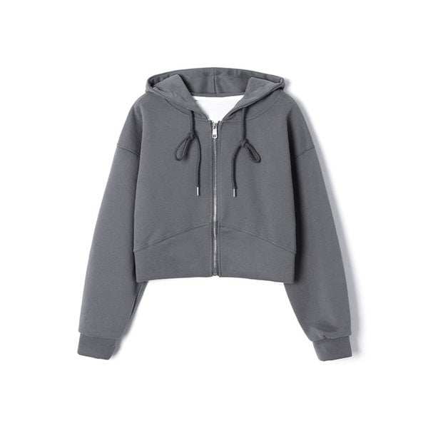 여성 크롭 후드 집업 (DK-GREY) (HBALT52)