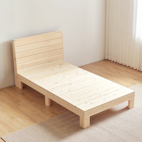 동서가구 라떼 편백나무 통원목 기본헤드 S 침대 프레임 DF928109