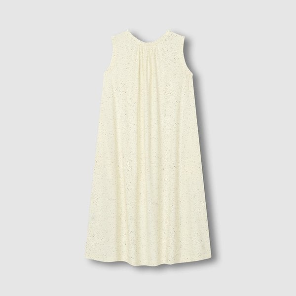 여 레이온 도트 민소매 파자마 원피스 J206203061022