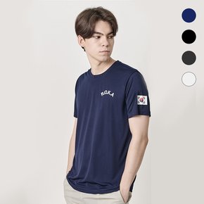 남자 로카 코리아 레터링 라운드 반팔 티셔츠 EX-TSH-FVS17