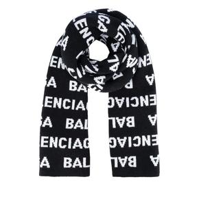 24SS 발렌시아가 머플러/스카프 766446T1673 1070 BLACK WHITE