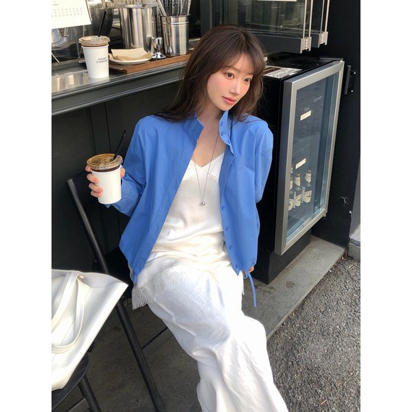 하이넥 스트링 크롭 점퍼 EMP2EOT200