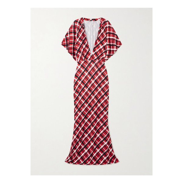 노마카말리 오비 체크 스트레치 저지 가운 46376663162889232