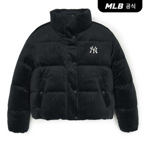 MLB [코리아공식] 여성 다이아 모노그램 톤톤벨벳 크롭패딩 NY (Black)