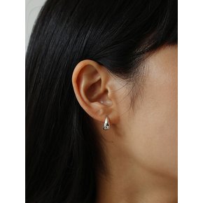 [Silver 925] Water Drop One-touch Earrings (M)