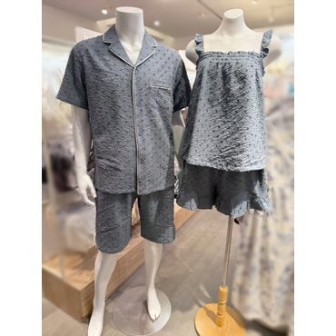 barbara 바바라 플로킹 시어서커 (블루) 상하의 세트 커플파자마 AWP4600S AMP4600S