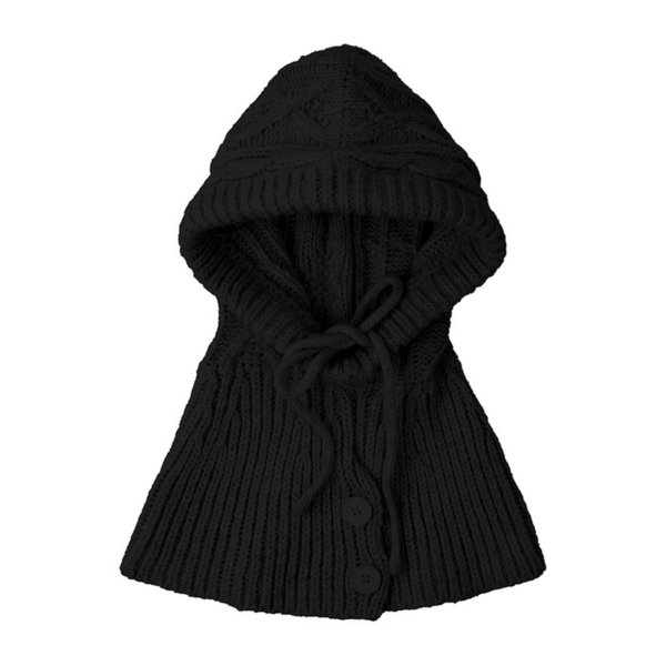 버튼 케이블 니트 바라클라바_2color