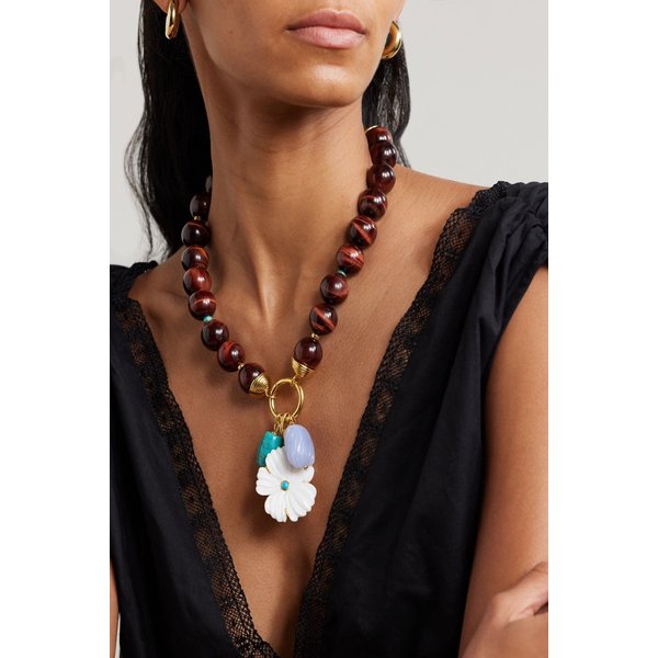 리지 포르투나토 데저트 블룸 골드 플레이트 멀티 스톤 목걸이 46376663162972319