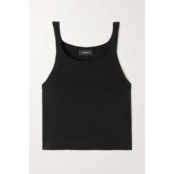 + 헤일리 비버 골지 스트레치 코튼 탱크 블랙