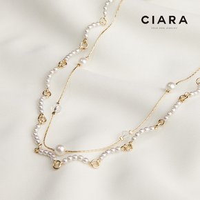 CIARA 16K Siracusa 스플렌디드 투라인 진주 롱 목걸이(GoldPlated)