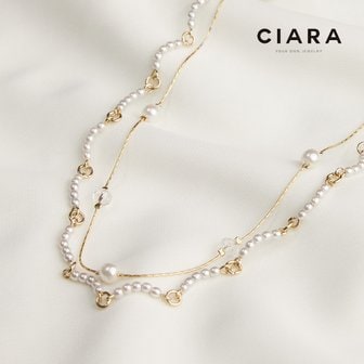  CIARA 16K Siracusa 스플렌디드 투라인 진주 롱 목걸이(GoldPlated)