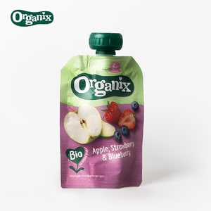 오가닉스 코리아 [공식판매처] 오가닉스 퓨레 유기농 생과일 아기간식 초기 이유식 (사과+딸기+블루베리)1박스
