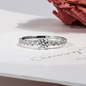 3부 랩 그로운 다이아몬드 반지 4프롱 레이 프러포즈 결혼 기념일 선물