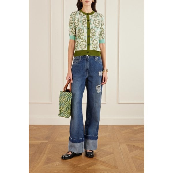 바스켓 스몰 자카드 토트백 46376663162975059