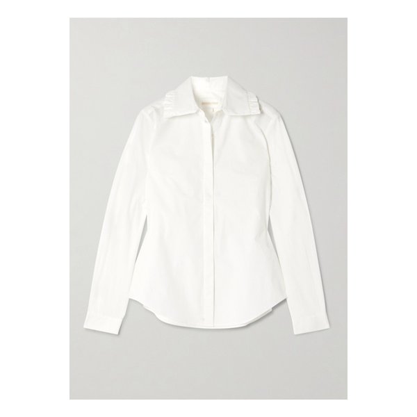 러플 코튼 포플린 셔츠 화이트 46376663162888990