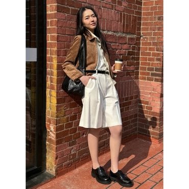 시스티나 코튼 원턱 숏 팬츠