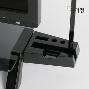 강화유리 모니터 받침대 USB 브릿지 블랙