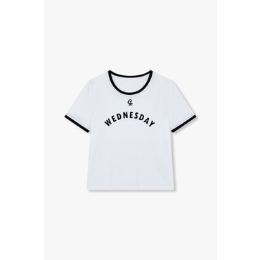 GCUT [지컷25S/S]배색 디테일 숏 슬리브 티셔츠(7295240102)