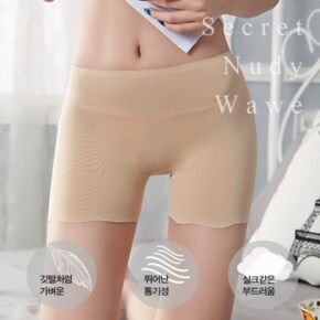 여성 웨이브 사각 네모 팬티 드로즈 노라인 심리스 무봉제 언더웨어