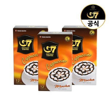 G7 카푸치노 모카향 12개입 X 3개  / 베트남 원두 커피 믹스 스틱