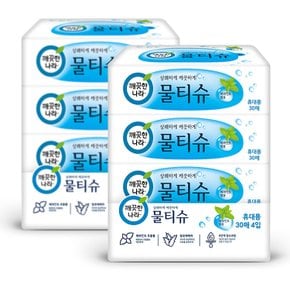 페퍼민트 블루 휴대 물티슈 30매 4입 2팩