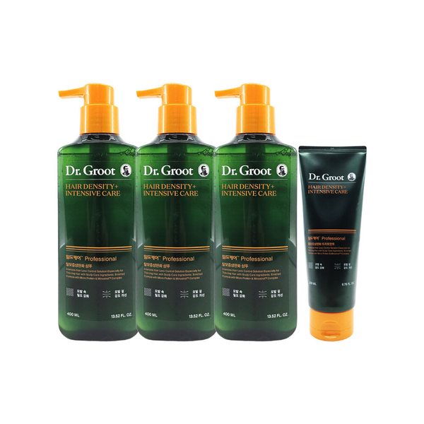 [최신상] 닥터그루트 밀도 케어 샴푸 400ml 3개+트리트먼트 200ml 탈모