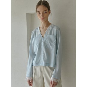 VERY LACE BLOUSE BABYBLUE