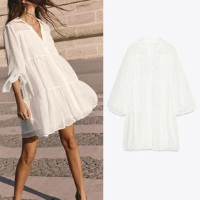 ZARA 패널 미니 원피스 에크루