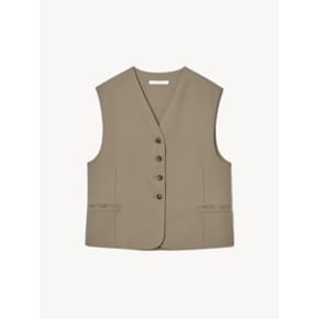 STANDARD WOOL FABRIC VEST_BEIGE