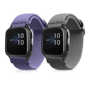 2x 교환 벨트 대응: Garmin Venu Sq MusicSq 밴드  나일론 피트니스 트래커 그레이라벤더