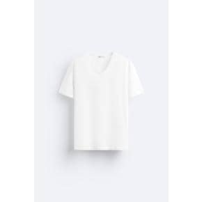 베이직 브이넥 티셔츠 5584/362 WHITE