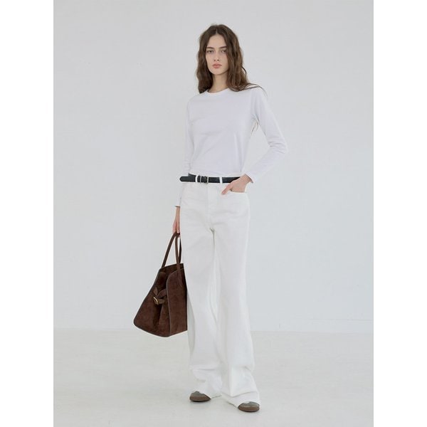 Paul Semi Wide Fit Washing Denim Pants - WHITE