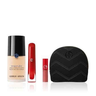 아르마니 뷰티 [한정] 디자이너 글로우 파운데이션 & NEW  립 마에스트로 마그넷 세트