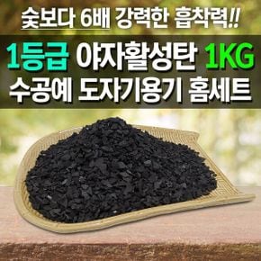 야자활성탄1kg+전용도자기그릇W 5 숯보다 강한 흡착력