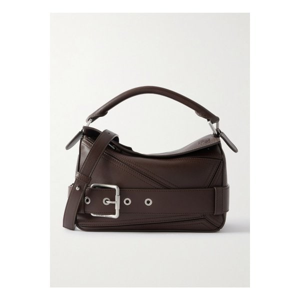 퍼즐 바이커 스몰 벨트 가죽 토트 다크 브라운 46376663162858942