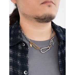 [Unisex] Heavy and chunky mix chain necklace