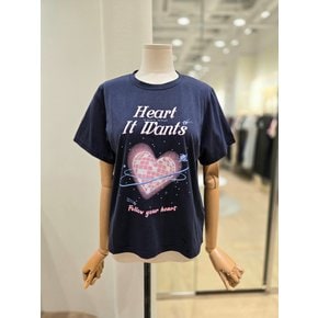 [부산점] 스페이스 하트 프린트 티셔츠(PQ2CH531)