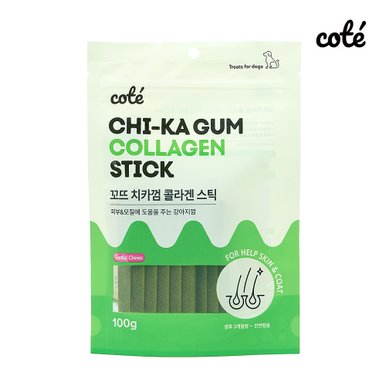 강아지간식 치석제거 기능성 치카껌  콜라겐 스틱 피부&모질 100g