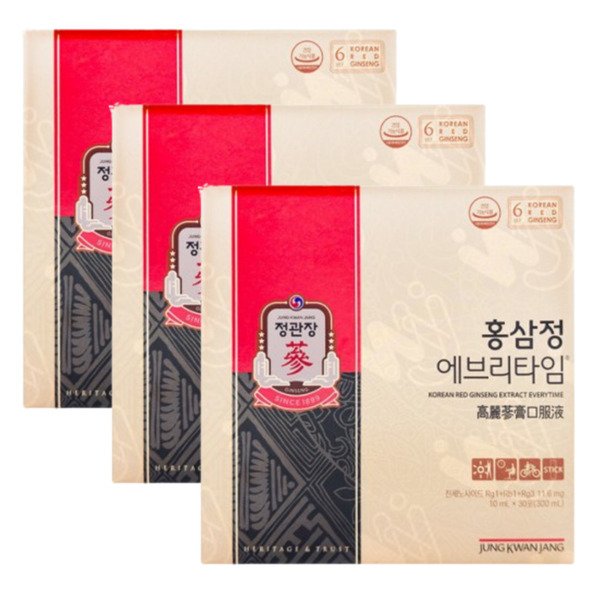 정관장 홍삼정 에브리타임 10ml 30포 x 3개 6년근 홍삼농축액 부모님선