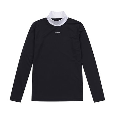 MARTINE GOLF [정상가 128000원]여성 카라배색 하프터틀 티셔츠 블랙 (Q0B130339)