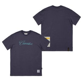 CANABIS LETTER STANDARD FIT T-SHIRTS PURPLE GRAY