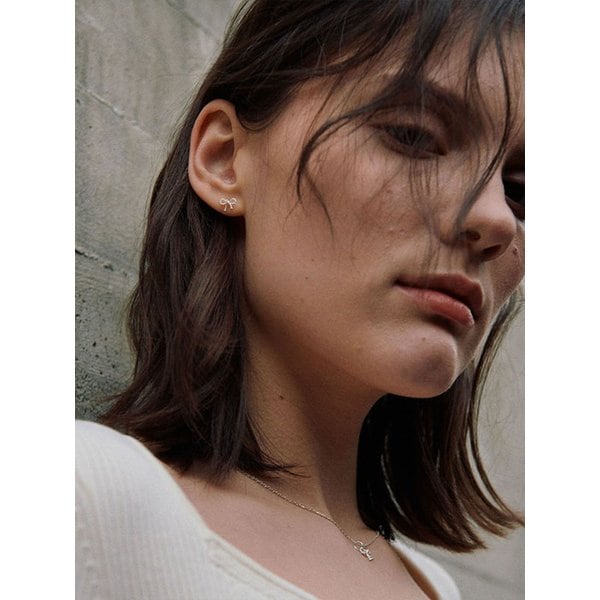 [925 silver] Deux.silver.186 / ruban earring (2 color)